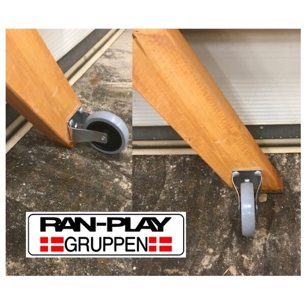 Hjulsæt til den ene ende af bænkebord