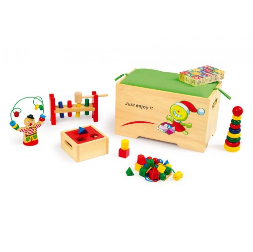 opbevarings kasse med aktivitets legetøj til babyer