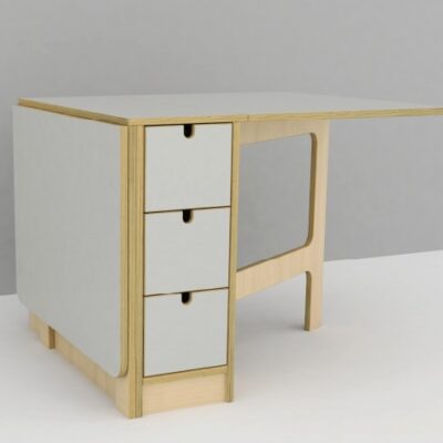 Klapbord laminat med 3 skuffer