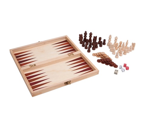 Skak og backgammon i trækasse - Billede 3